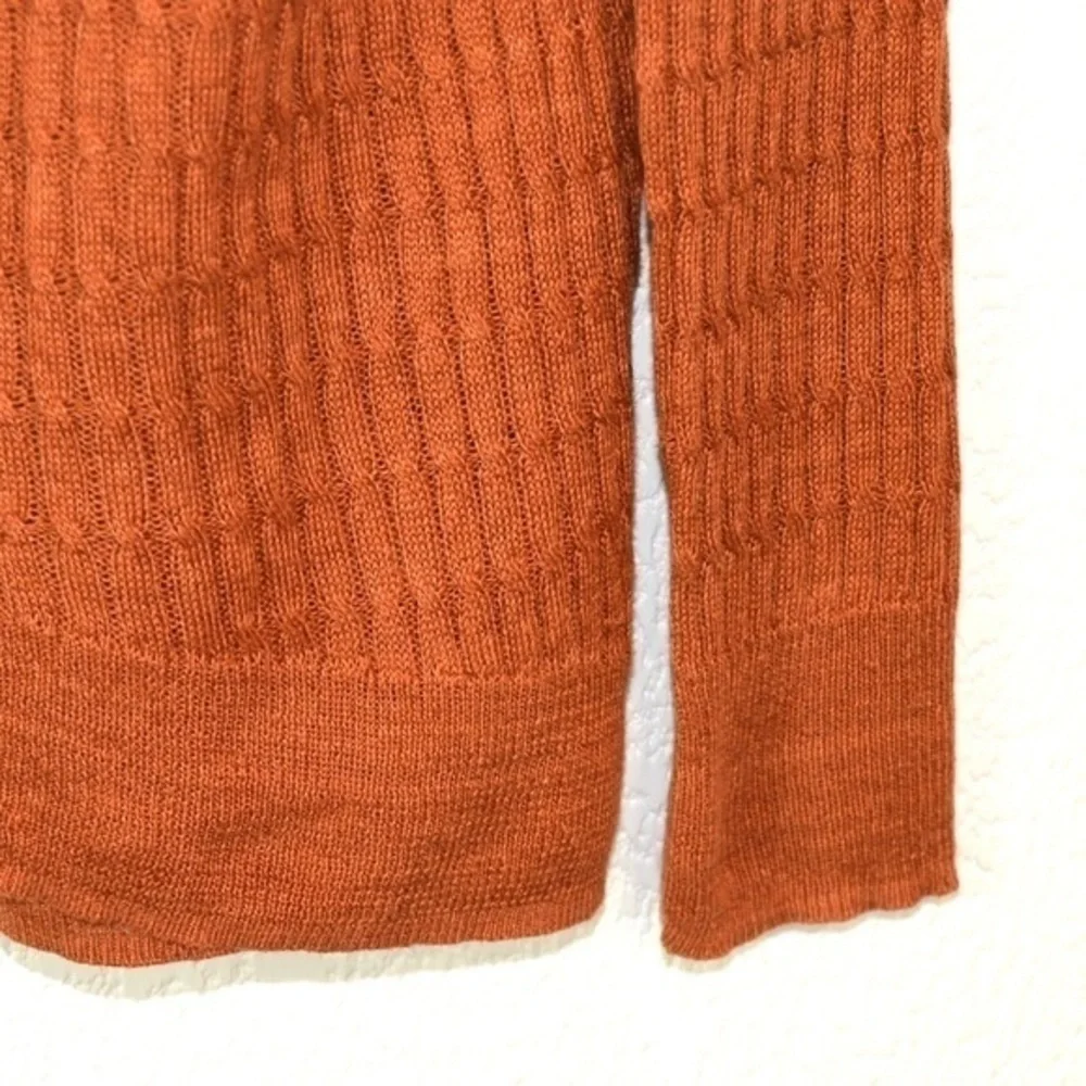 J Crew Waffle Weave Textured Lightweight Pullover Sweater Top Rust Color Size XS